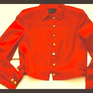Rita Lang waisted Jacket gold adjustable hardware and beautiful classic buttons